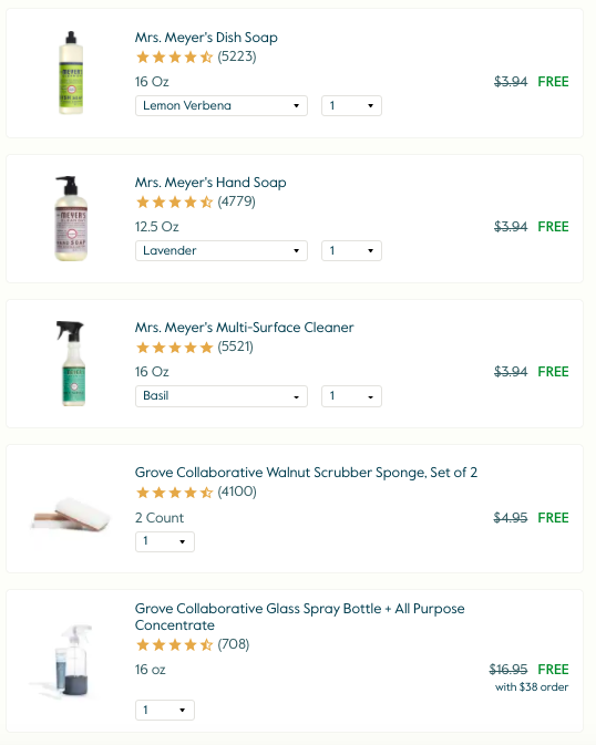 free gift set grove