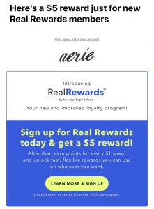 American Eagle: FREE $5 Reward!
